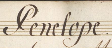 Titel "Penelope" aus der Originalhandschrift